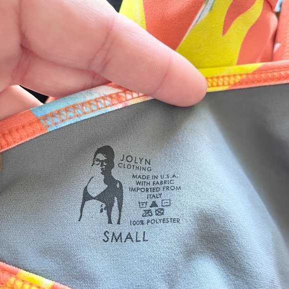 Jolyn Floral Print Triangle Crossback Bikini Top Swimwear Women’s Small - Picture 4 of 4